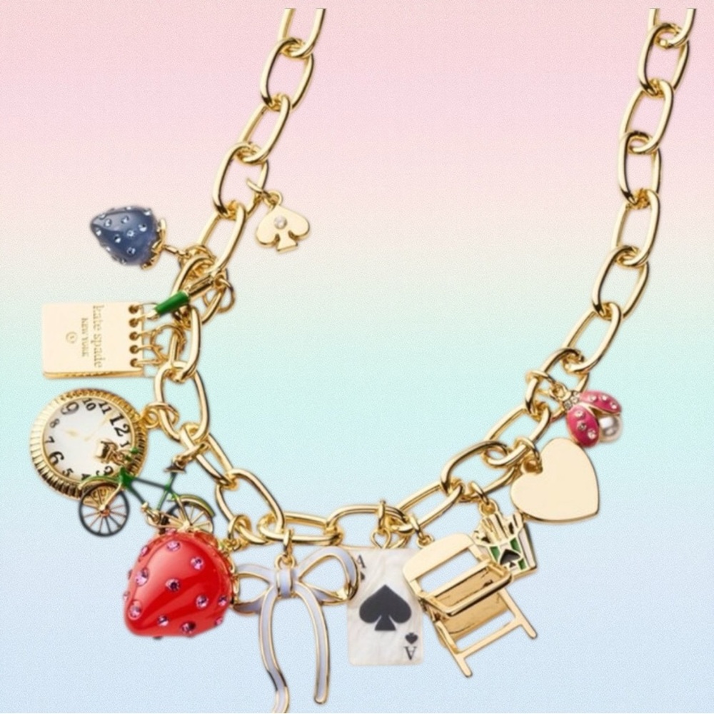 KATE SPADE X Target Gold Chain Charm Necklace Reinventing Nostalgia - Picture 13 of 16